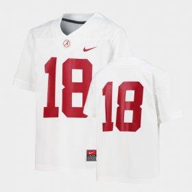 #18 College Football Alabama Untouchable Men White Jersey 319244-628