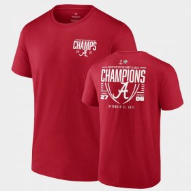 College Football Alabama 2021 Orange Bowl Champions CFP Score Mens Crimson T-Shirts 257258-156