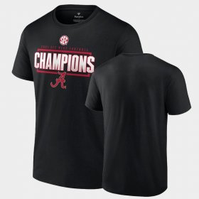 College Football University of Alabama 2021 SEC West Football Division Champions Locker Room Men Black T-Shirts 841043-635