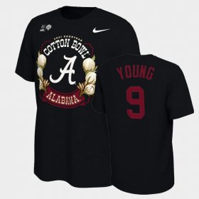 #9 Bryce Young College Football Alabama 2021 Cotton Bowl Locker Room Mens Black T-Shirt 296109-615