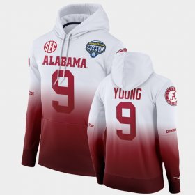 #9 Bryce Young College Football Alabama 2021 Cotton Bowl Color Crash Mens White Crimson Hoodie 191043-232