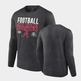 College Football University of Alabama Football Conference Champions Locker Room Long Sleeve Men's Charcoal T-Shirt 965738-195