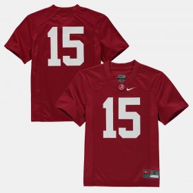 #15 College Football Bama Youth Crimson Jerseys 515807-558