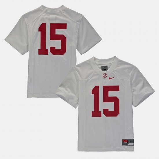 #16 College Football University of Alabama Youth White Jersey 368410-769