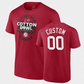 #00 Custom College Football Alabama Crimson Tide 2021 Cotton Bowl CFP Mens Crimson T-Shirts 314788-309