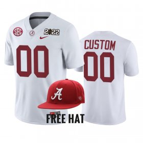 #00 Custom College Football University of Alabama 2021 Cotton Bowl Champions CFP Men's White Jersey 869645-354