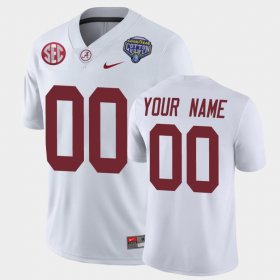 #00 Custom 2021 Cotton Bowl Bama Game Mens White Jerseys 229339-190