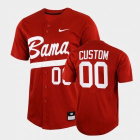 #00 Custom College Baseball University of Alabama 2022 Full-Button Men's Crimson Jersey 749146-416
