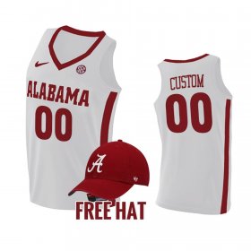#00 Custom College Basketball Bama Free Hat Men's White Jerseys 373889-988
