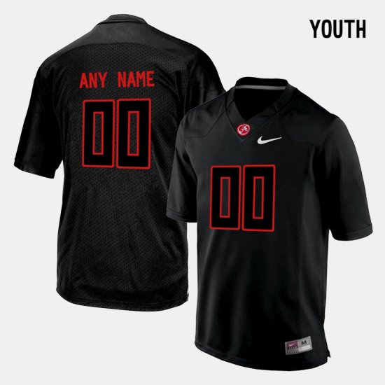 #00 Custom College Limited Football Bama Youth Black Jerseys 785955-348