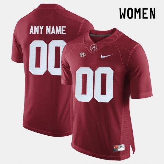 #00 Custom College Limited Football University of Alabama Women\'s Crimson Jerseys 546822-309