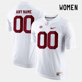 #00 Custom College Limited Football Alabama Women's White Jerseys 349835-396