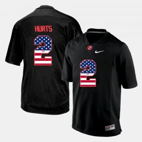 #2 Jalen Hurts US Flag Fashion Bama Mens Black Jerseys 289120-573