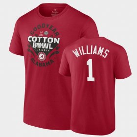 #1 Jameson Williams College Football Bama 2021 Cotton Bowl CFP Mens Crimson T-Shirts 726424-212