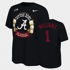 #1 Jameson Williams College Football Bama 2021 Cotton Bowl Locker Room Men's Black T-Shirts 963735-237