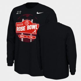 2021 Rose Bowl Alabama Crimson Tide Long Sleeve Men's Black T-Shirts 424591-817