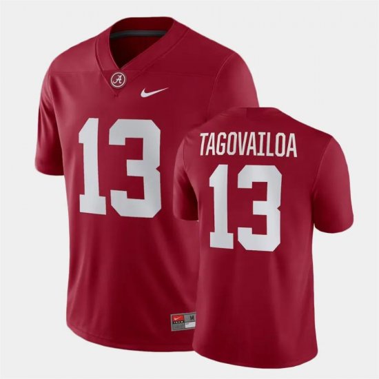 #13 Tua Tagovailoa Game Bama Mens Crimson Jersey 667064-627