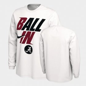 Ball In Bench Alabama Long Sleeve Men White T-Shirt 665025-891 Ball In Bench Alabama Long Sleeve Men White T-Shirt 665025-891