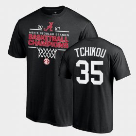 #35 Alex Tchikou 2021 SEC Men's Basketball Regular Season Champions Bama 2021 SEC Basketball Regular Season Champions Tee Men's Black T-Shirt 549093-261