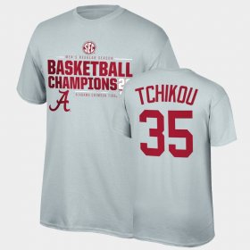 #35 Alex Tchikou 2021 SEC Men's Basketball Regular Season Champions Alabama 2021 SEC Basketball Regular Season Champions Top of the World Tee Men Gray T-Shirt 171842-455