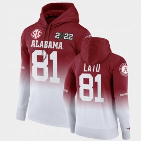 #81 Cameron Latu College Football Bama 2022 National Championship Mens Crimson White Hoodie 664042-278