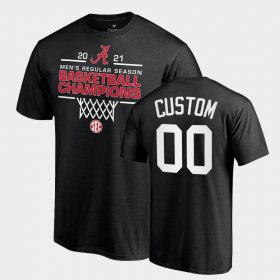 #00 Custom 2021 SEC Men's Basketball Regular Season Champions Bama 2021 SEC Basketball Regular Season Champions Tee Mens Black T-Shirts 295247-156