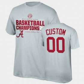 #00 Custom 2021 SEC Men's Basketball Regular Season Champions Bama 2021 SEC Basketball Regular Season Champions Top of the World Tee Mens Gray T-Shirt 524159-174