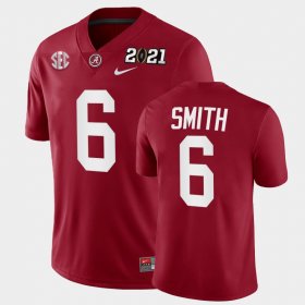 #6 DeVonta Smith 2021 National Championship Bama Playoff Game Men Crimson Jersey 893522-932