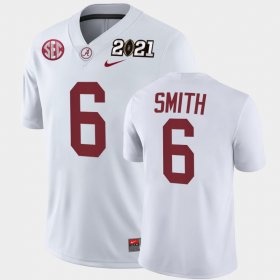 #6 DeVonta Smith 2021 National Championship Bama Playoff Game Mens White Jersey 835288-142