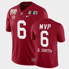 #6 DeVonta Smith 3X CFP National Championship University of Alabama MVP Mens Crimson Jersey 125436-544