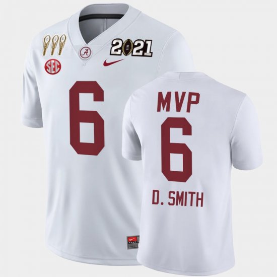 #6 DeVonta Smith 3X CFP National Championship Bama MVP Men White Jerseys 138198-249