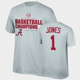 #1 Herbert Jones 2021 SEC Men's Basketball Regular Season Champions Alabama 2021 SEC Basketball Regular Season Champions Top of the World Tee Men Gray T-Shirt 305814-147