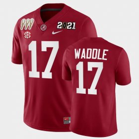 #17 Jaylen Waddle 3X CFP National Championship Alabama Winner Men Crimson Jerseys 717279-842