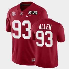 #93 Jonathan Allen 2021 National Championship Alabama Playoff Game Men Crimson Jersey 941085-630