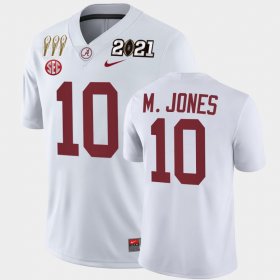 #10 Mac Jones 3X CFP National Championship University of Alabama Winner Men's White Jersey 699906-249