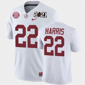 #22 Najee Harris 2021 National Championship Bama Playoff Game Men White Jersey 859762-203