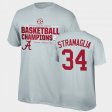 #34 Paul Stramaglia 2021 SEC Men's Basketball Regular Season Champions Alabama Crimson Tide 2021 SEC Basketball Regular Season Champions Top of the World Tee Men's Gray T-Shirts 756560-519