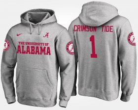 #1 Name and Number Alabama No.1 Men Gray Hoodies 201431-785
