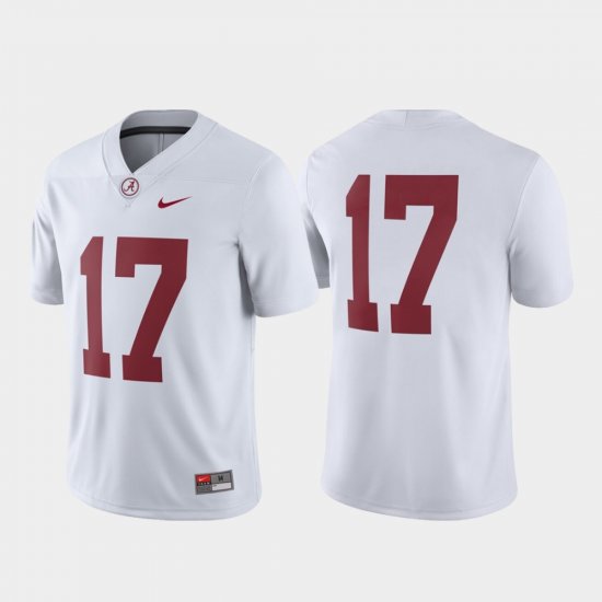 #17 Game University of Alabama College Football Men\'s White Jersey 191646-669
