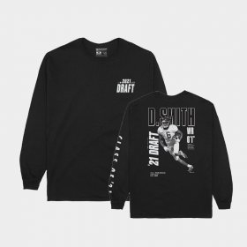 DeVonta Smith 2021 NFL Draft Bama Player Graphic Long Sleeve Mens Black T-Shirts 997189-828