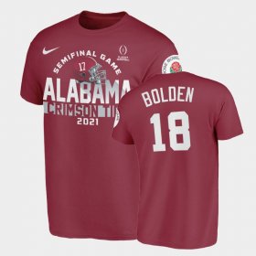 #18 Slade Bolden 2021 Rose Bowl Bama Men's Crimson T-Shirts 317897-583
