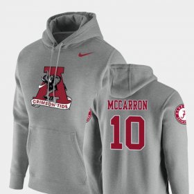 #10 AJ McCarron Vault Logo Club Alabama Crimson Tide Pullover Mens Heathered Gray Hoodie 279123-442