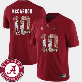 #10 AJ McCarron Pictorial Fashion Bama Football Men's Crimson Jersey 172211-639