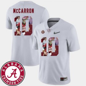 #10 AJ McCarron Pictorial Fashion University of Alabama Football Mens White Jerseys 230035-399