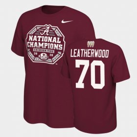 #70 Alex Leatherwood 2020 National Champions University of Alabama 3X CFP Men Crimson T-Shirt 367204-714 #70 Alex Leatherwood 2020 National Champions University of Alabama 3X CFP Men Crimson T-Shirt 367204-714