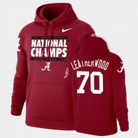 #70 Alex Leatherwood 2020 National Champions Alabama Crimson Tide Pullover Men Crimson Hoodie 410594-448