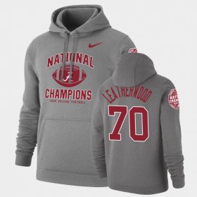 #70 Alex Leatherwood 2020 National Champions Alabama Crimson Tide Retro Pullover Mens Heathered Gray Hoodie 894365-955