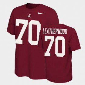 #70 Alex Leatherwood Name and Number Alabama Crimson Tide Name & Number Retro Mens Crimson T-Shirts 321241-960