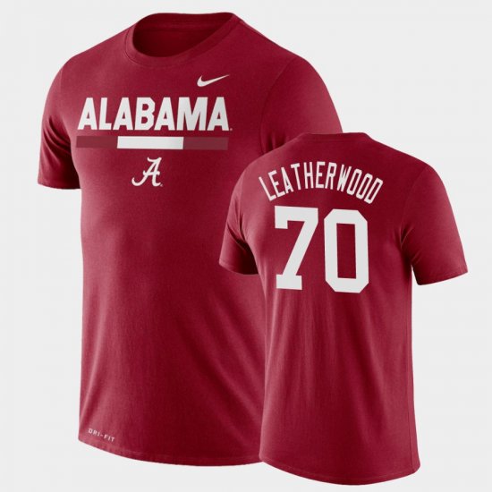 #70 Alex Leatherwood Team DNA Alabama Legend Performance Men Crimson T-Shirt 200079-713