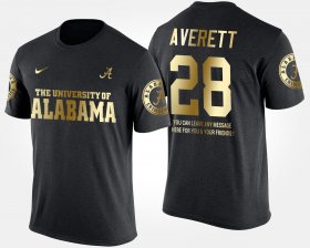 #28 Anthony Averett Gold Limited University of Alabama Short Sleeve With Message Men Black T-Shirts 812430-629